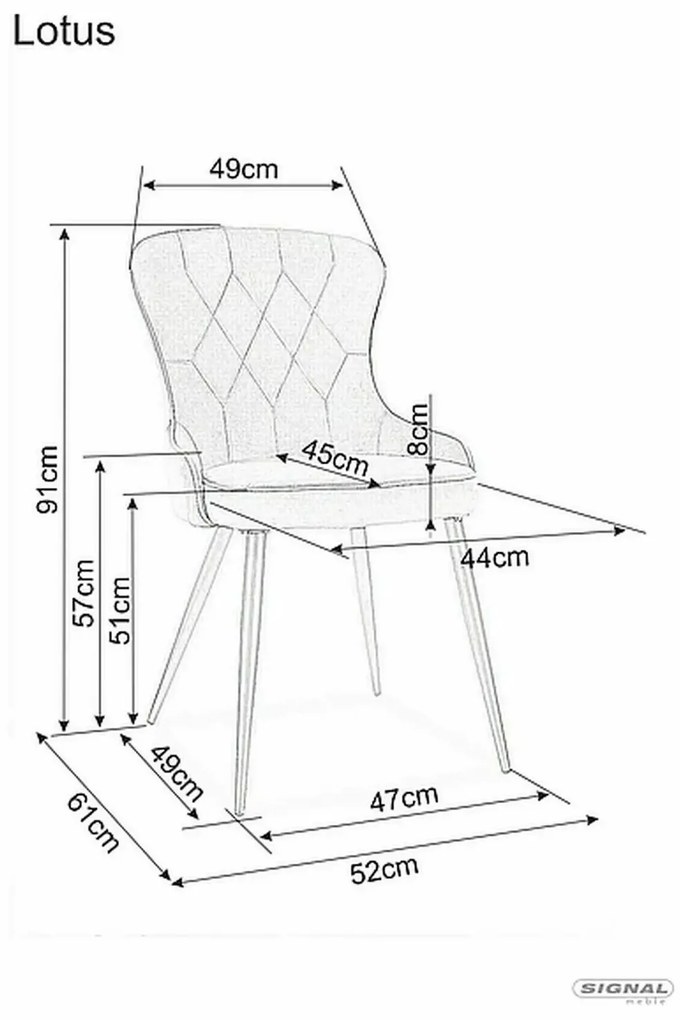 Sametová jídelní židle Lotus šedá