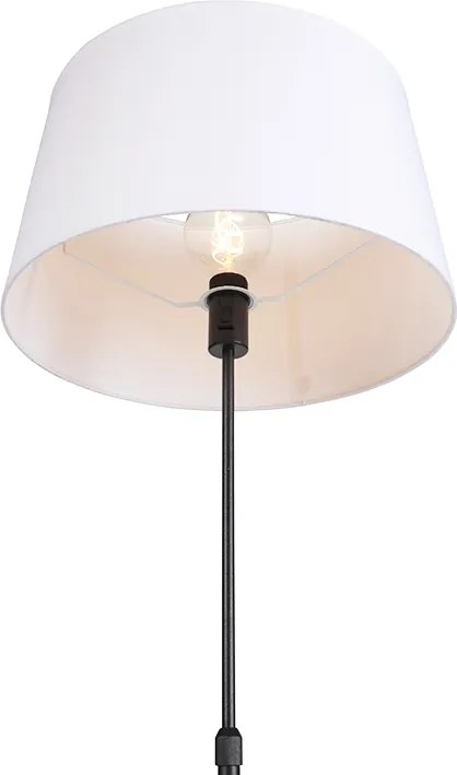 Stojaca lampa čierna s bielym ľanovým tienidlom 45 cm nastaviteľná - Parte