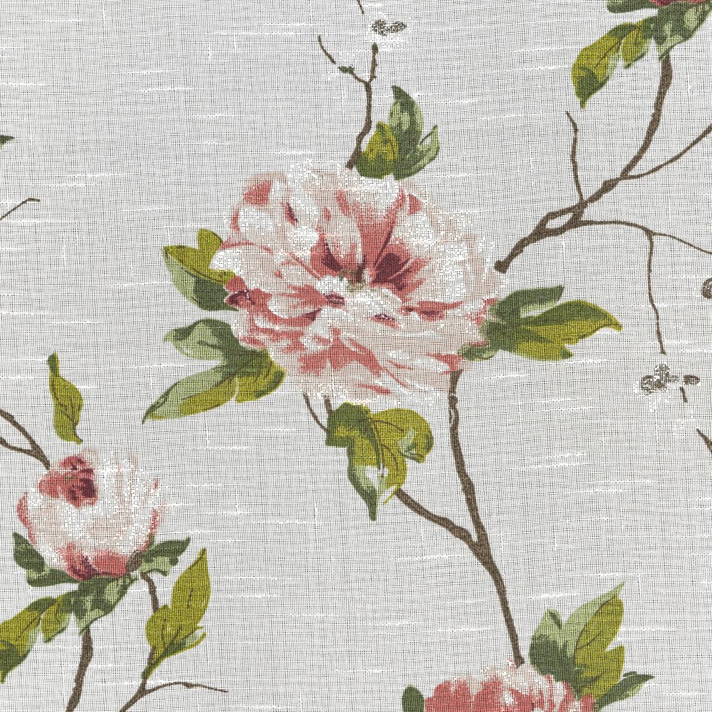 ZÁVES NA KRÚŽKOCH RUTH 135X250 CM KVETY