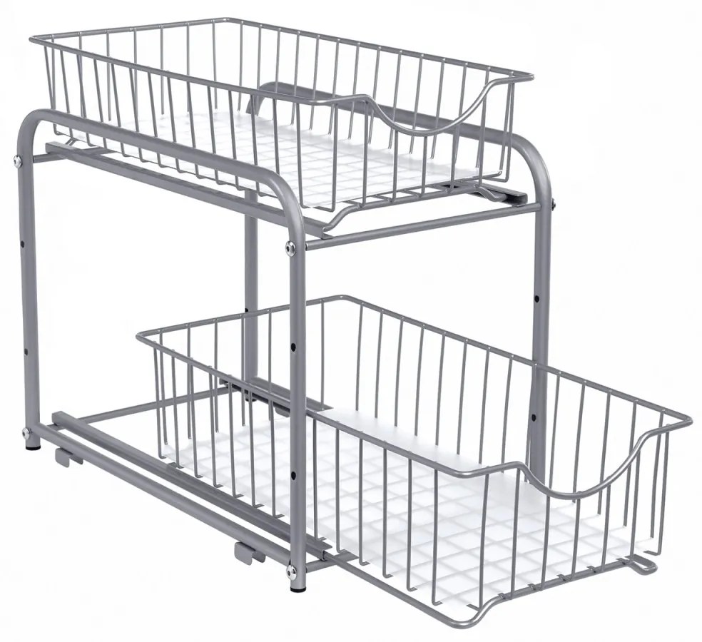 Organizér s výsuvnými košmi SOLIDO stohovateľný, sivý