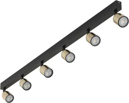 LED Bodové svietidlo TOP 6xGU10/10W/230V čierna/zlatá