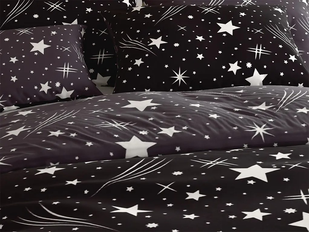 Obliečky z mikrovlákna NIGHT SKY čierno-sivé Rozmer obliečky: 2 ks 70 x 90 cm | 200 x 220 cm