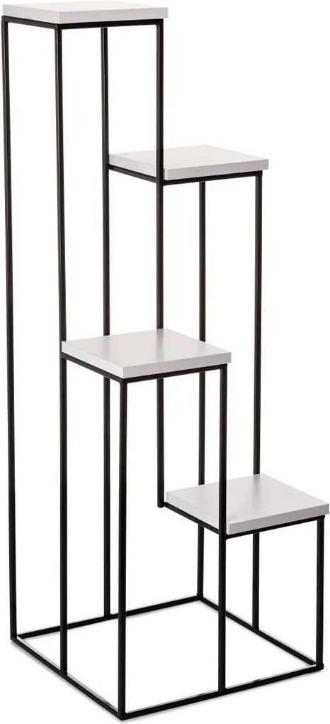 STOJAN NA KVETINÁČ KASKADA 110X40X40 CM ČIERNA/BIELA