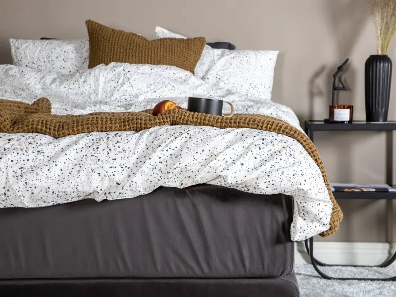 Furudal 120 boxspring posteľ sivý zamat čelo Sarna