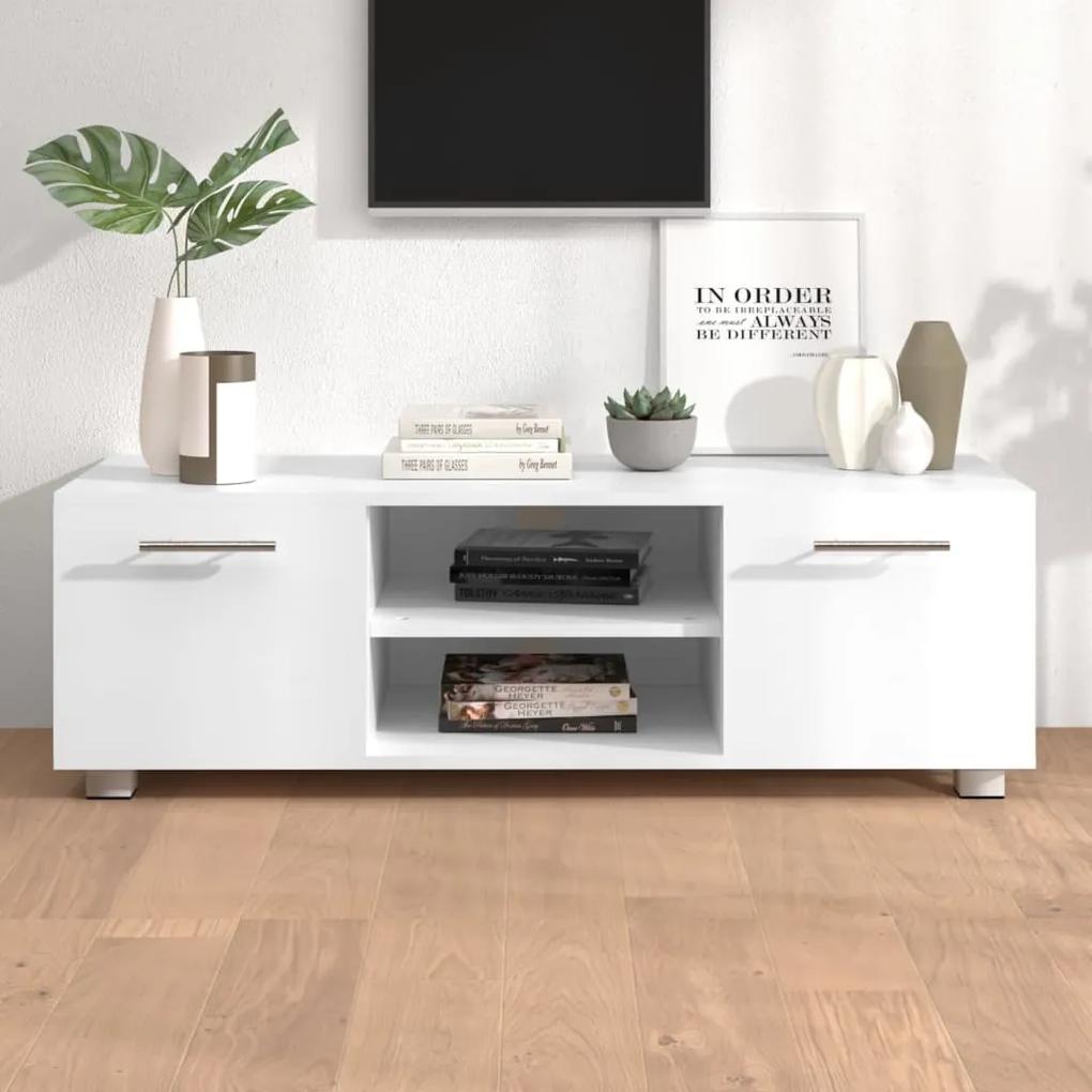 TV stolík biely 110x40x35 cm spracované drevo