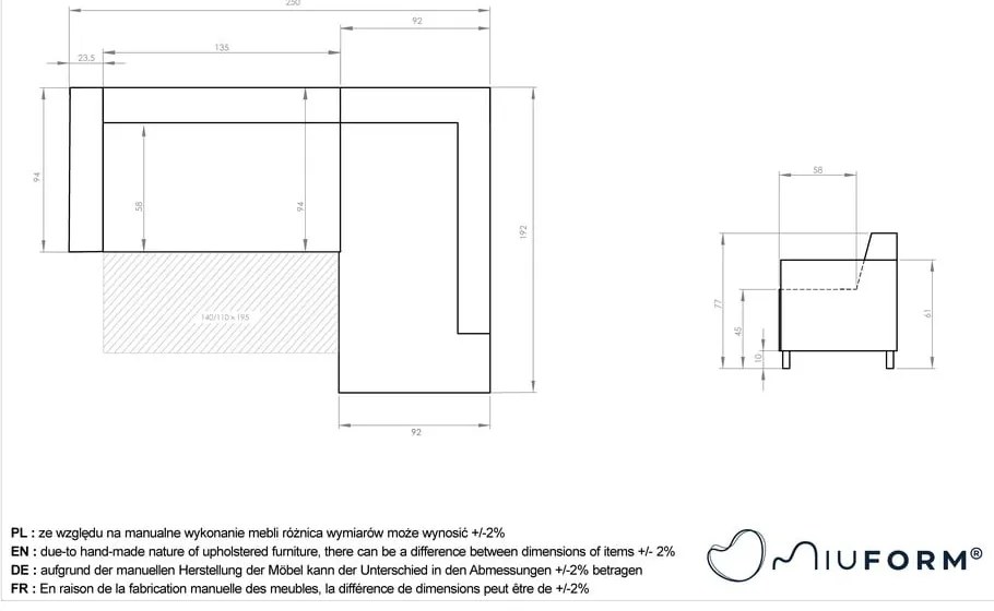 Sivá rozkladacia/s úložným priestorom rohová pohovka (pravý roh/do L) Classy Sophie – Miuform