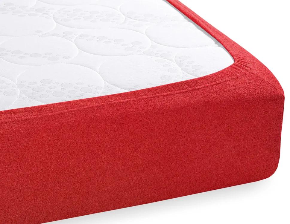 Froté napínacie prestieradlo na extra vysoký matrac FR-007 Sýto červené 90 x 220 - výška 40 cm