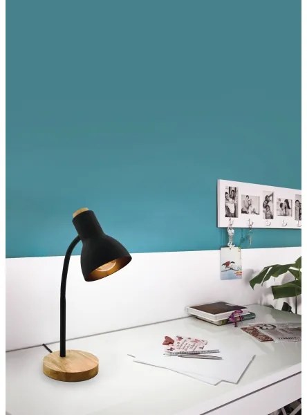 Eglo 98831 - Stolná lampa VERADAL 1xE27/40W/230V čierna