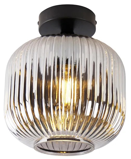 Inteligentné stropné svietidlo čierne s dymovým sklom vrátane Wifi A60 - Karel