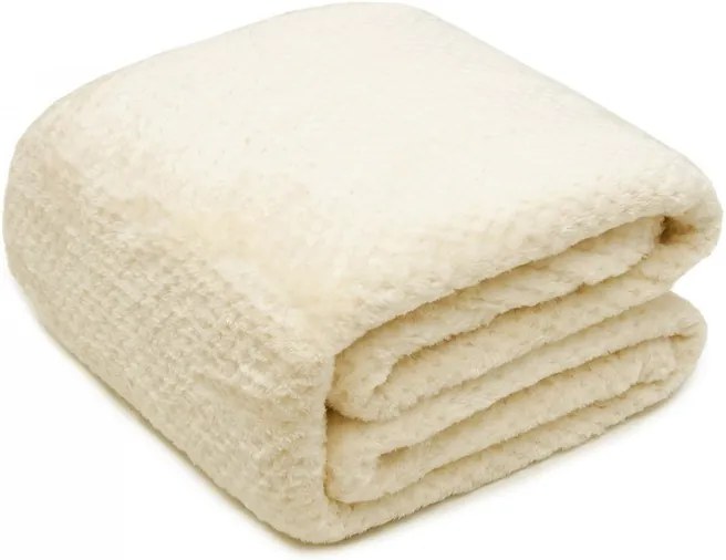 DomTextilu Deky do obývačky v krémovej farbe 10418-28634 200 x 220 cm Moderný krémová