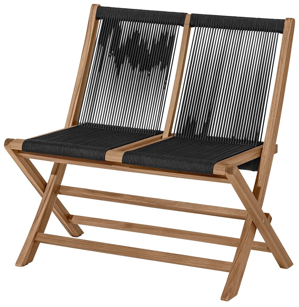 Skladacia záhradná lavička s textilným výpletom