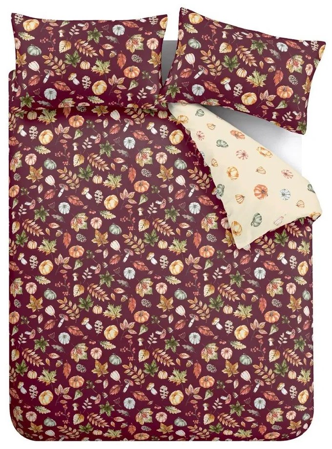 Fialové obliečky na dvojlôžko/predĺžené 230x220 cm Autumn Pumpkins – Catherine Lansfield