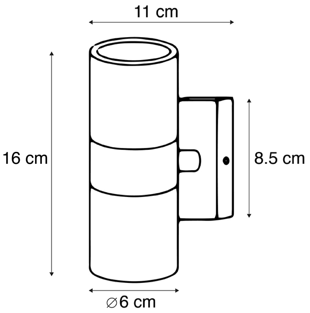Sada 2 vonkajších nástenných svietidiel čierna IP44 - Duo