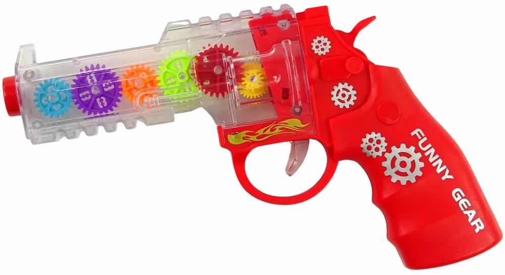 Lean Toys Svetelná pištoľ - červená
