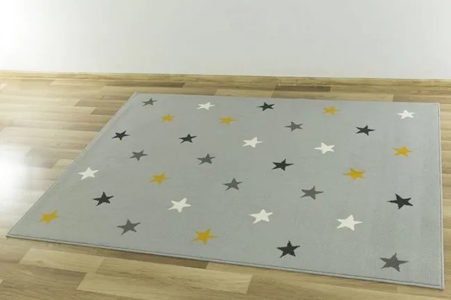 Detský koberec Kids 533752/89945 Hviezdy sivý