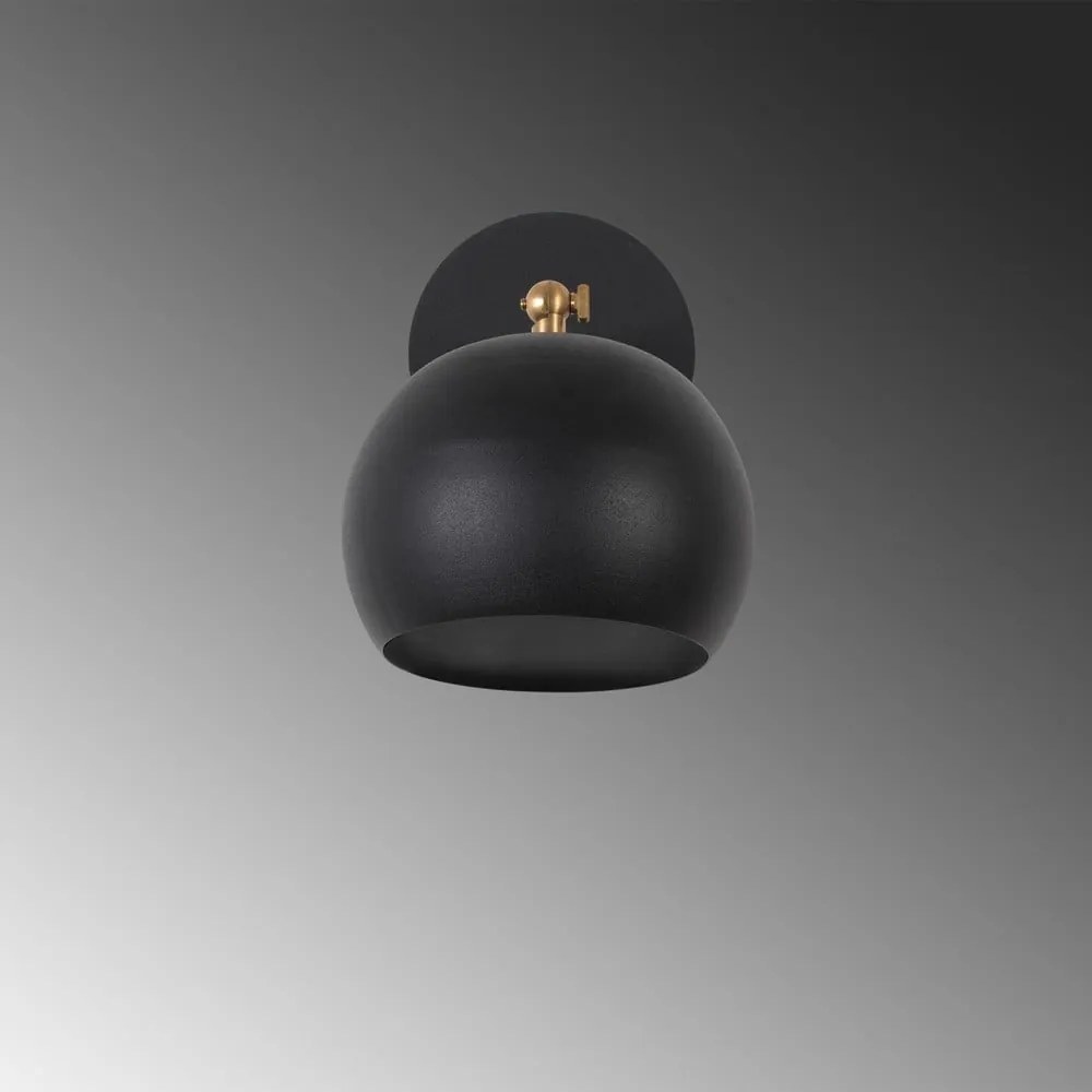 Čierne nástenné svietidlo ø 15 cm Stiva – Opviq lights