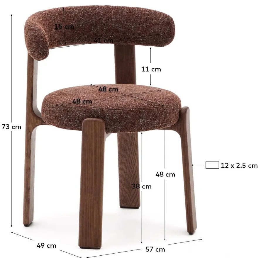 Hnedá jedálenská stolička z jaseňového dreva Granite – Kave Home