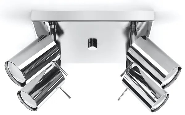 Stropné svietidlo Ring, 4x chrómové kovové tienidlo, (možnosť polohovania)