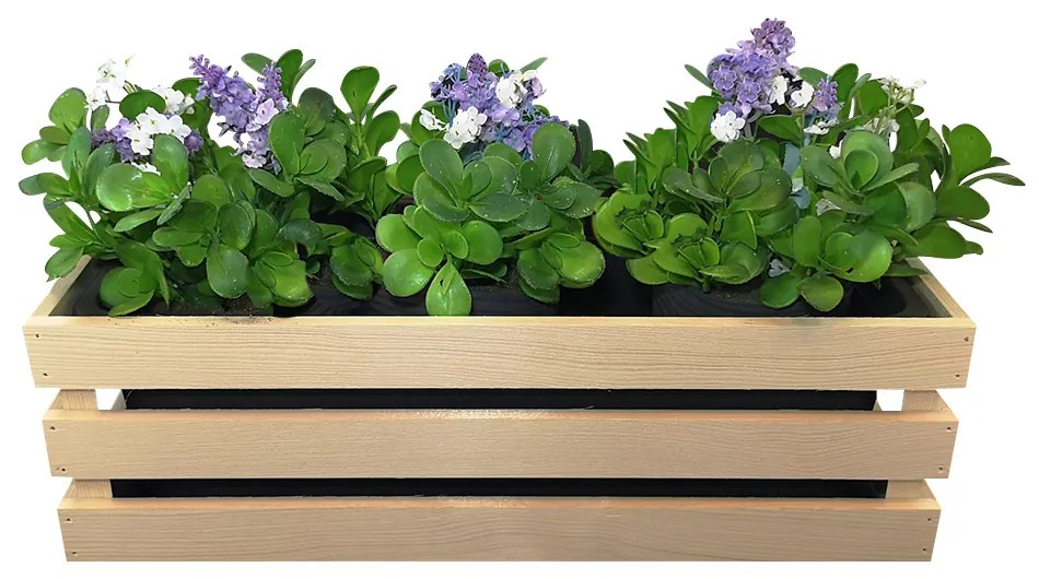 AMADEA Drevený obal na kvetináč prírodný, 52x21, 5x17cm, český výrobok