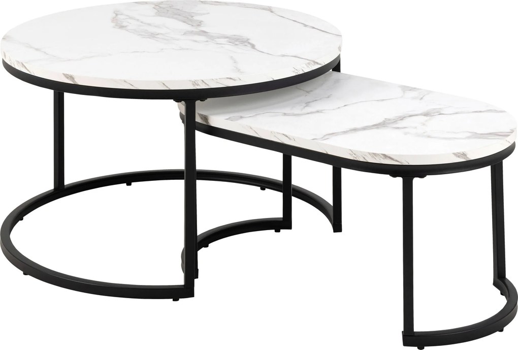 XXXLutz KONFERENČNÝ STOLÍK, čierna, biela, kov, kompozitné drevo, 70/42/70 cm MID.YOU - Stolíky do obývačky - 001277000306