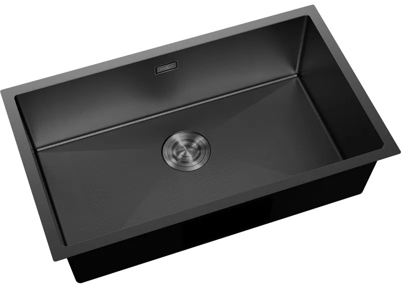 Mexen Trixo, 1-komorový nerezový drez 750 x 440 mm, čierna, vzor voština, 6415751000-70HC