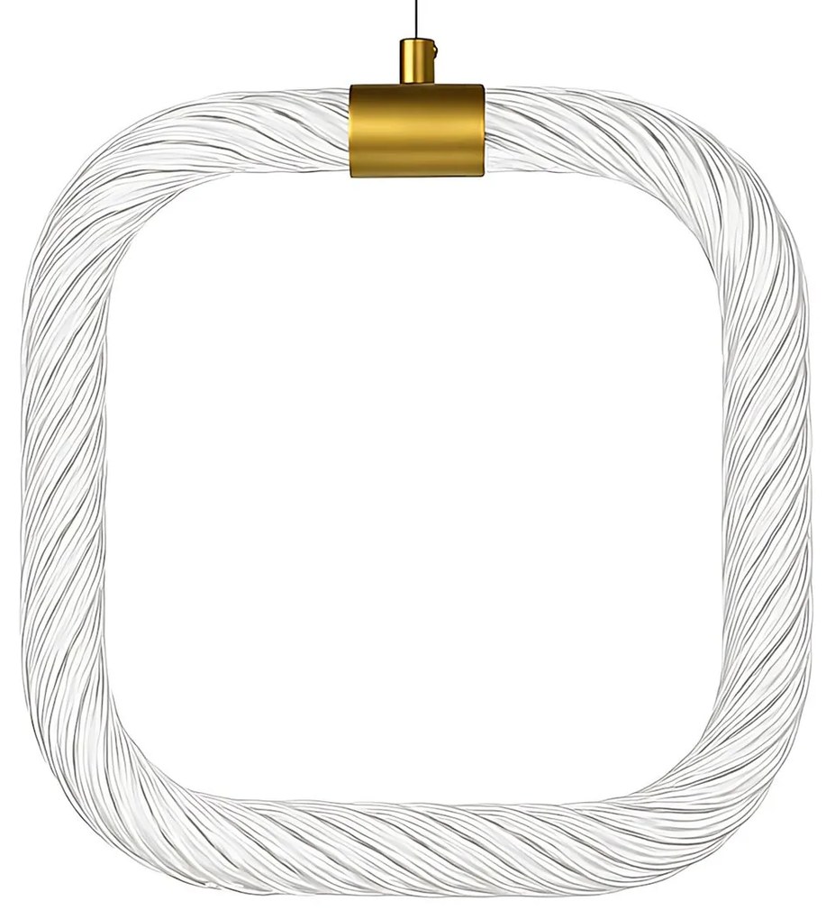 Toolight Toolight, závesné LED svietidlo 20x20cm, 9W, 3000K, LHJ056-CP1, číra-zlatá matná, OSW-60029