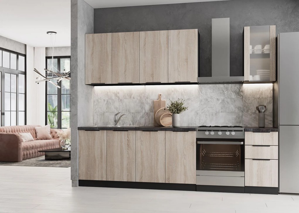 Kuchynská linka dub sonoma/antracit MARKERA 200