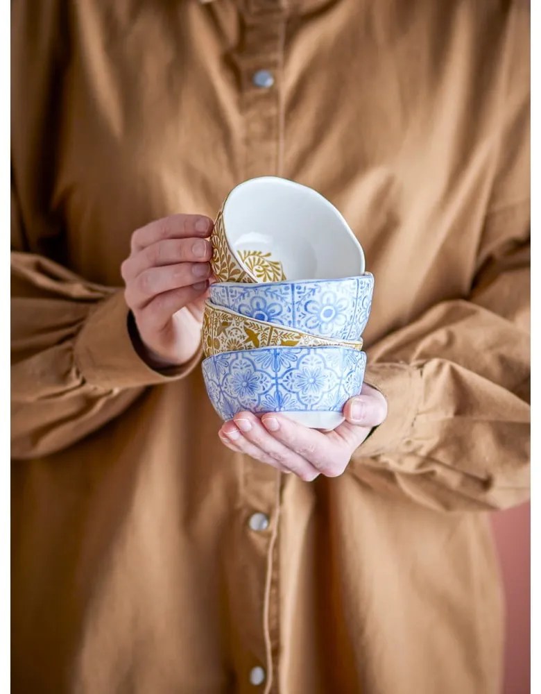 Modré/oranžové misky v súprave 4 ks z kameniny 200 ml Milton – Bloomingville