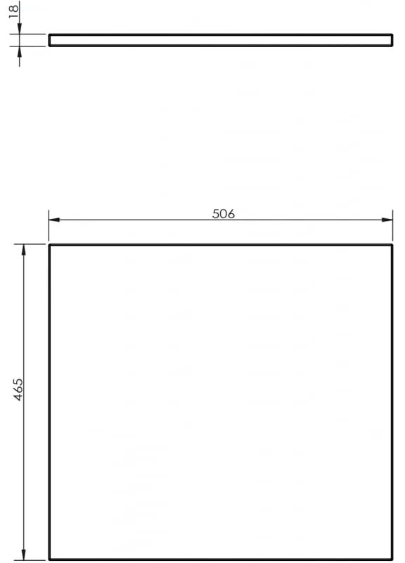 Mexen Uni, pracovná doska 50 cm, biela lesklá, 91AXX-0504-464-18-00