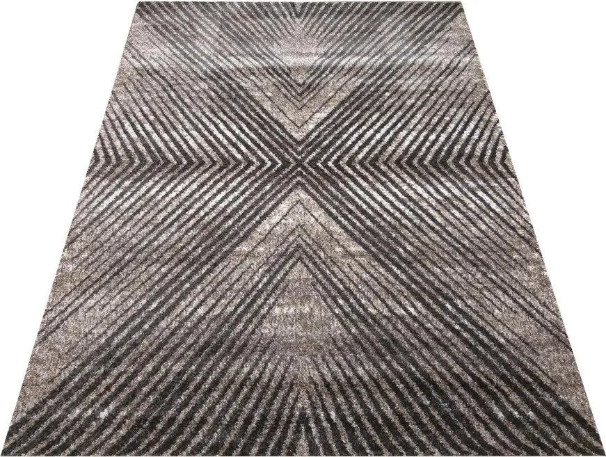 DY Hnedý koberec s geometrickým vzorom Panamero 14 Rozmer: 60x100 cm