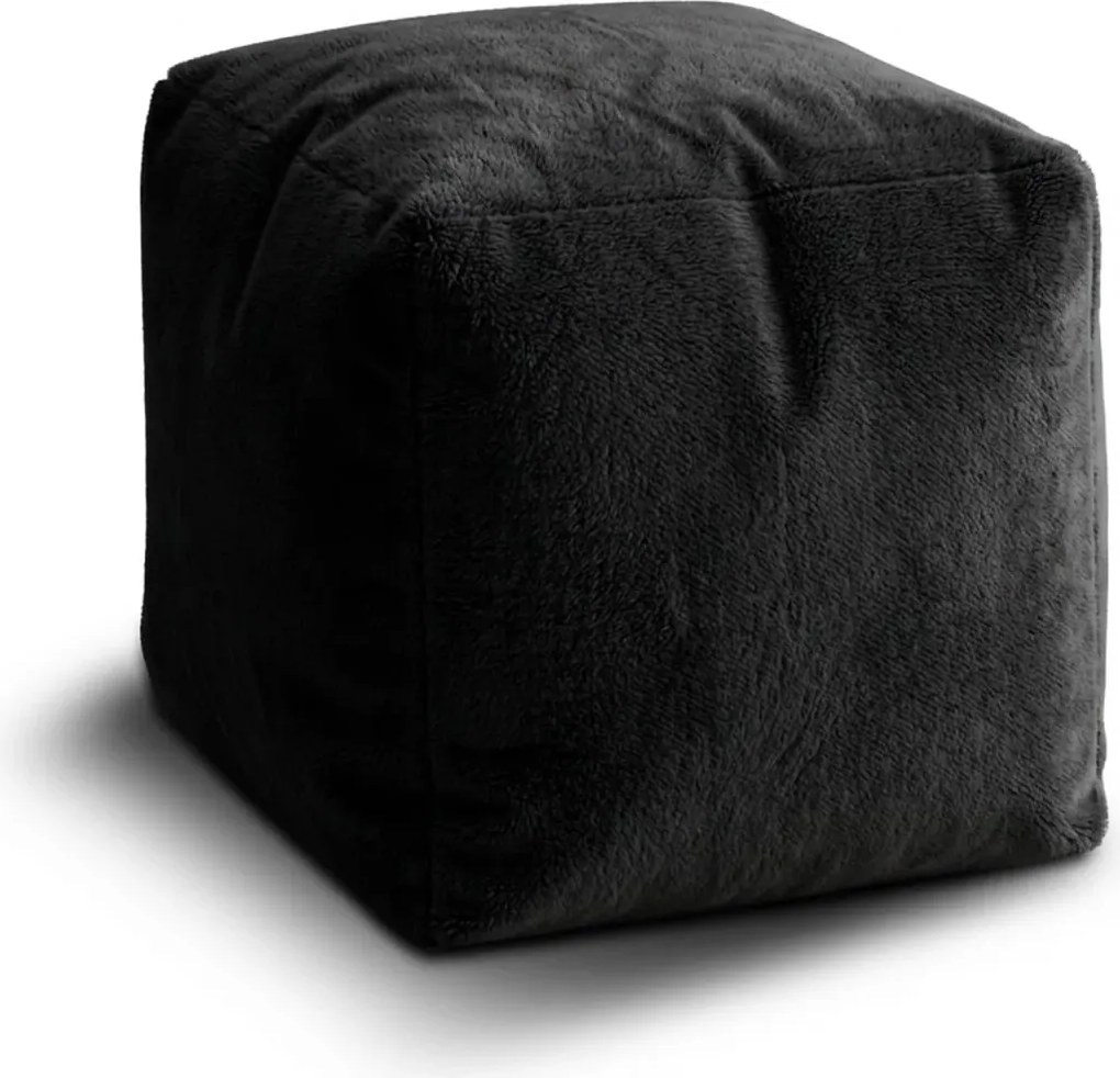 Sablio Taburetka Cube SOFTY - Midnight Black - 40x40x40 cm