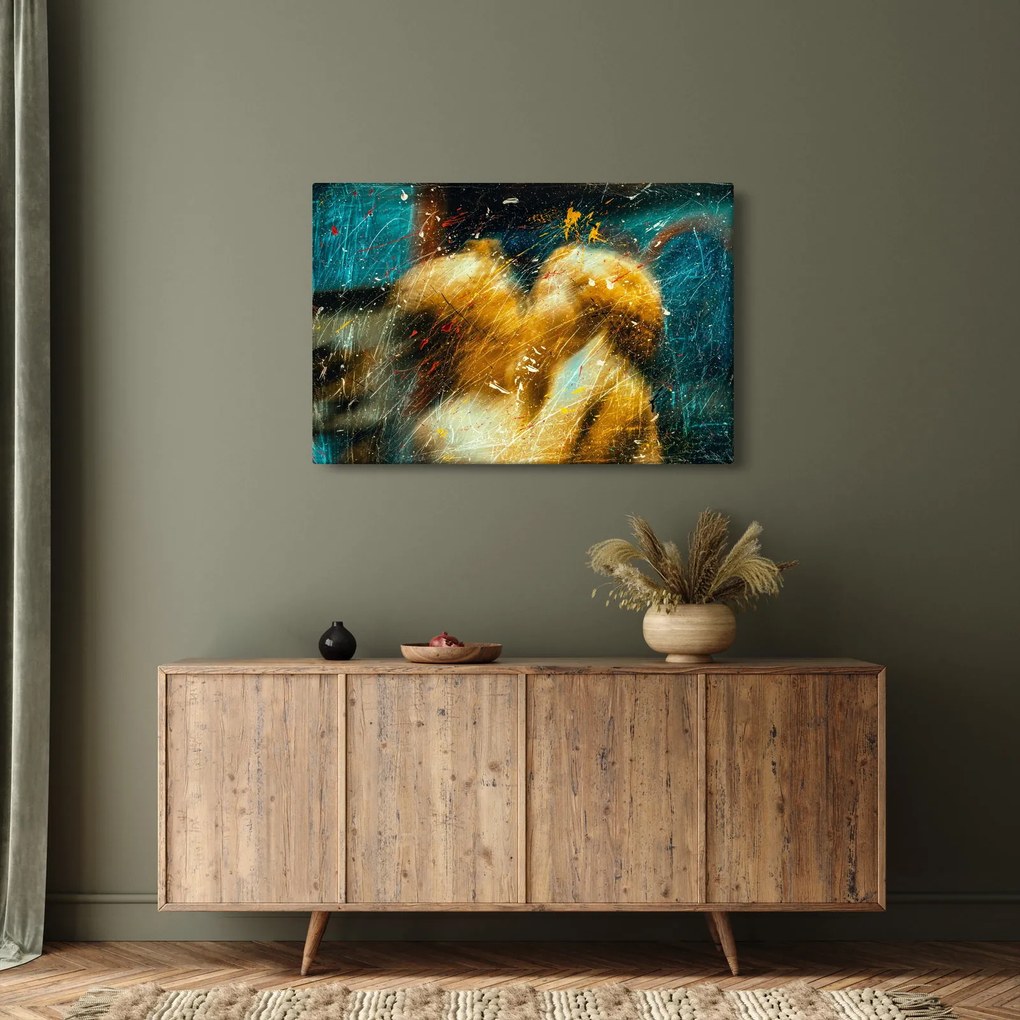 Obraz - Bozkávajúci sa anjeli (90x60 cm)