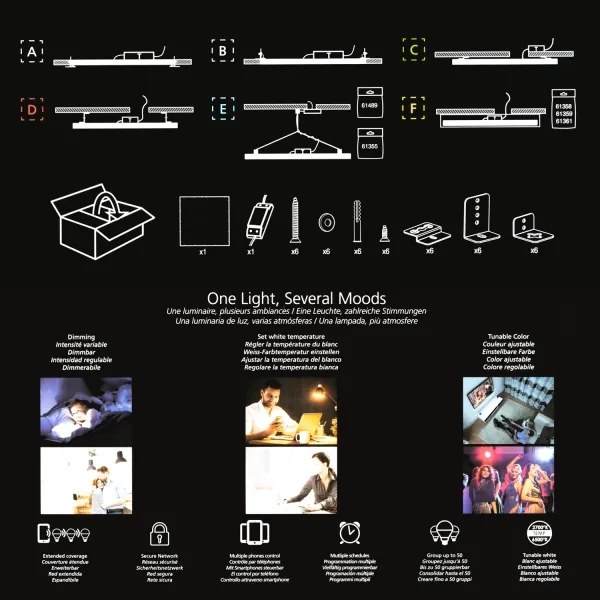Eglo 32734 - LED RGBW stmievateľný povrchový panel SALOBRENA-C 34W/230V biela + diaľkový ovládač