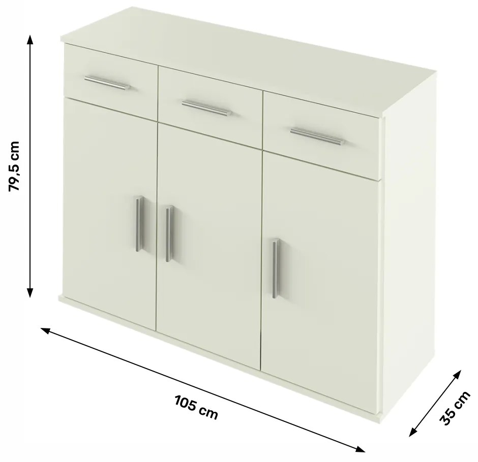 Kombinovaná komoda typ 3 Ressan (biela). Vlastná spoľahlivá doprava až k Vám domov. 1016737