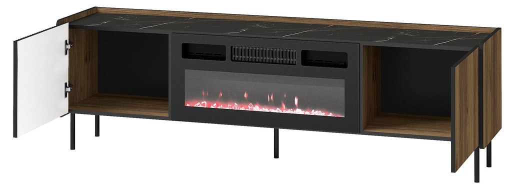 TV stolík Phelan P17 (orech warmia + čierna). Akcia -22%. Vlastná spoľahlivá doprava až k Vám domov. 1062547