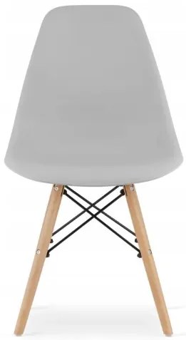 Jedálenská zostava TODI 60cm okrúhly stolový set biely + 2 stoličky OSAKA sivé