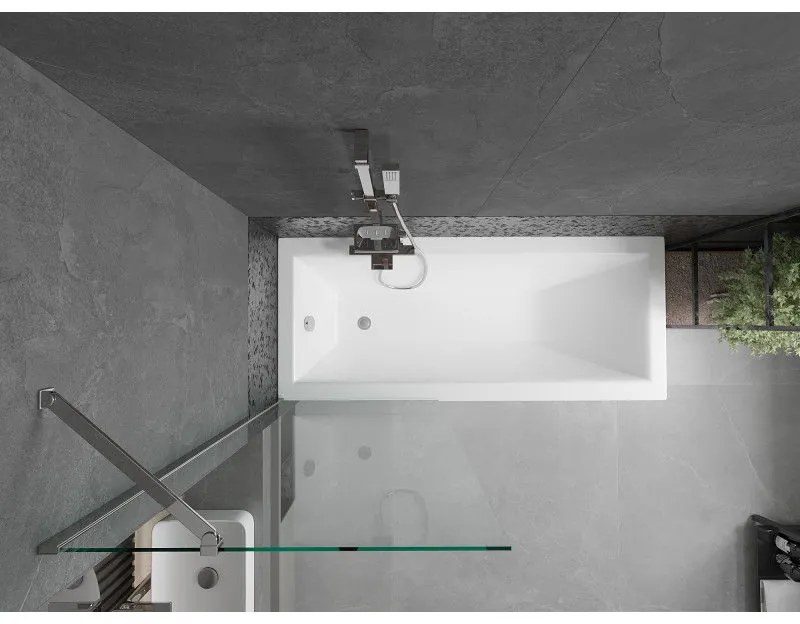 Mexen Next, vaňová zástena 1-krídlová 70 x 150 cm, fixné krídlo, 6 mm číre sklo, chrómový profil, 895-070-000-00-00-01