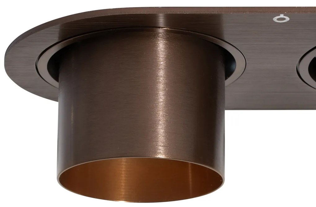 Zaskrutkované bodové svetlo zaoblené tmavá bronz GU10 50 mm 2-svetlo - Installa