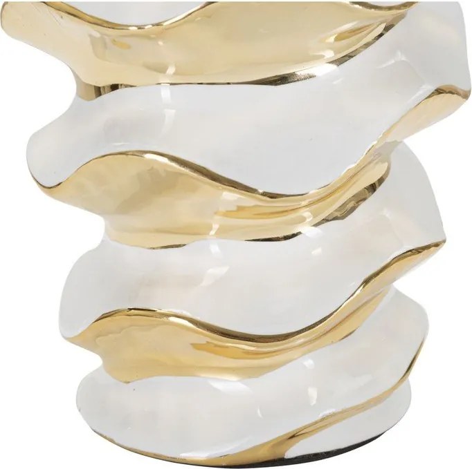 Biela/v zlatej farbe keramická stolová lampa s textilným tienidlom (výška 53 cm) Glam Space – Mauro Ferretti