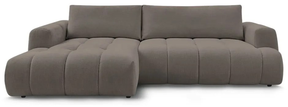 Taupe rozkladacia/s úložným priestorom rohová pohovka (ľavý roh/s leňoškou) Fuji – Bobochic Paris