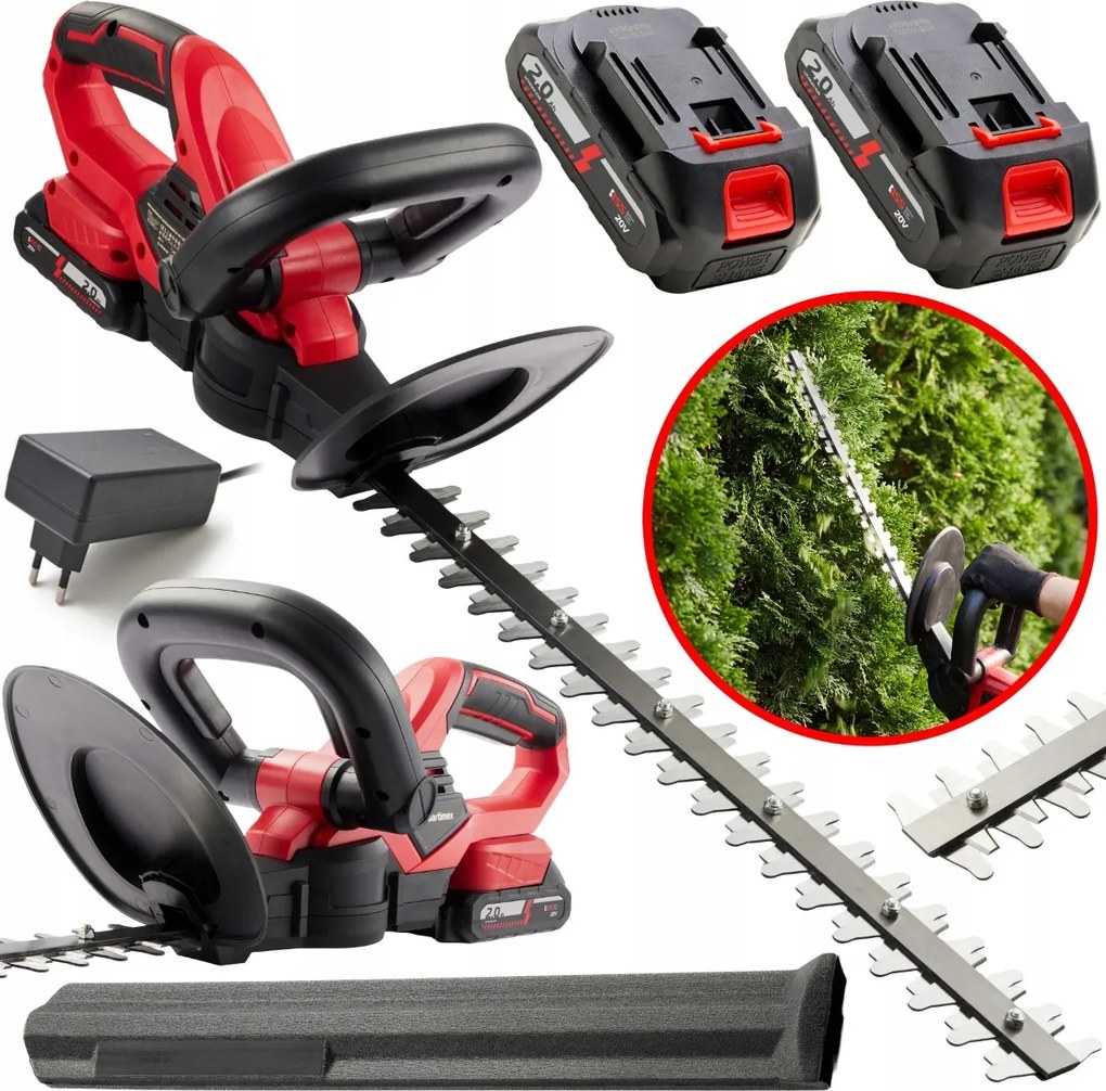 Nožnice na živý plot Kríky Akumulátorové Čepeľ 50 cm 15 mm na rezanie 2xAKU 2,0