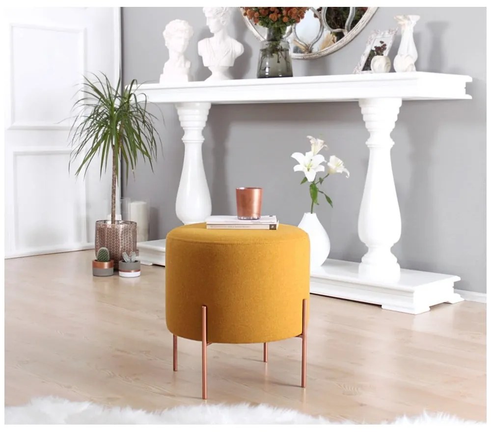 Taburet v horčicovej farbe Copper – Artie