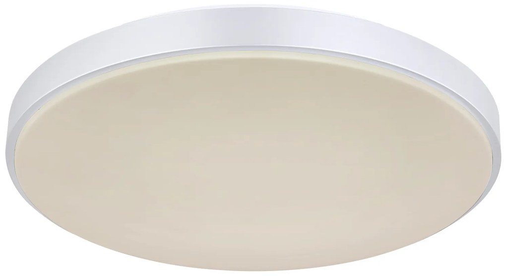 GLOBO Stropné LED svietidlo na diaľkové ovládanie SONNY, 24W, stmievateľné, 51cm, okrúhle, strieborné