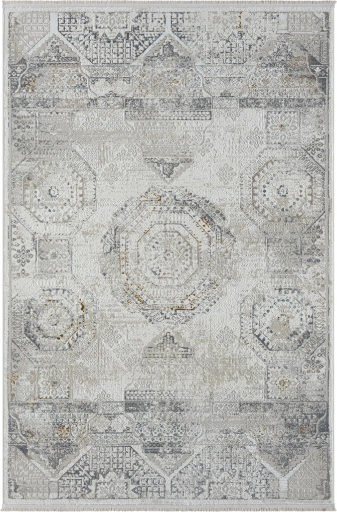 My Flair, Kusový koberec My Kazak creme, 80x150, šedá, chodba / predsieň