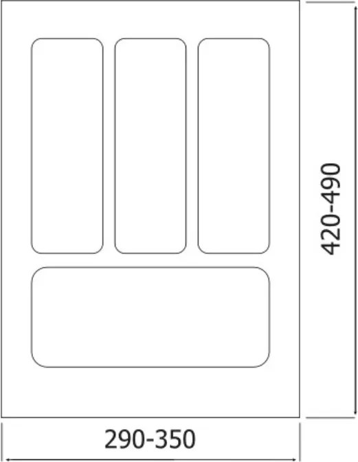 IN-DURO Príborník STRIPES 29 - 35 cm s hĺbkou 42 - 49 cm, biela