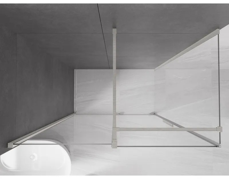 Mexen Velar, sprchový kút s posuvnými dverami 160 x 90 cm, 8mm číre sklo, brúsená oceľ, 871-160-090-01-97