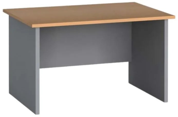 Kancelársky písací stôl PRIMO FLEXI, rovný 140x80 cm, sivá / čerešňa