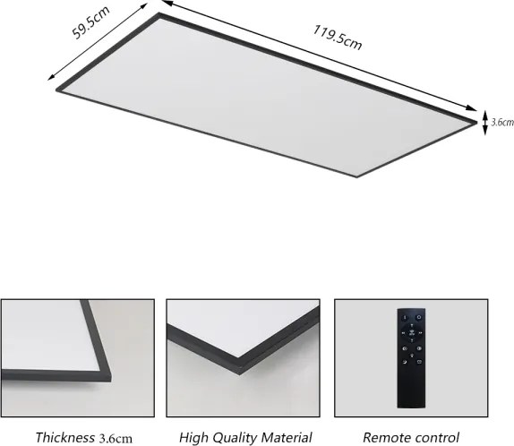 Brilagi - LED stmievateľné stropné svietidlo SLIMFRAME LED/80W/230V 120x60 cm čierne + DO
