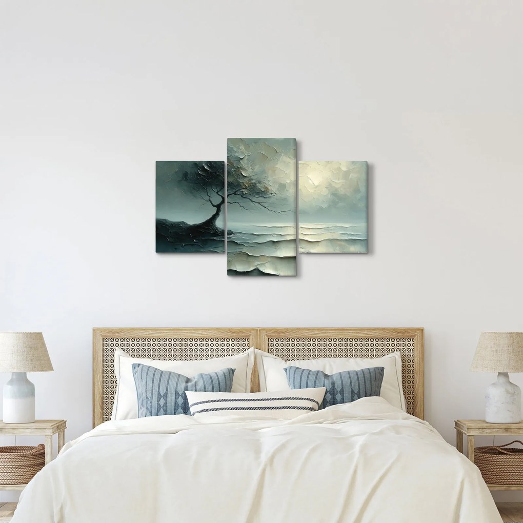 Obraz - Olejomaľba stromu s oceánom (90x60 cm)