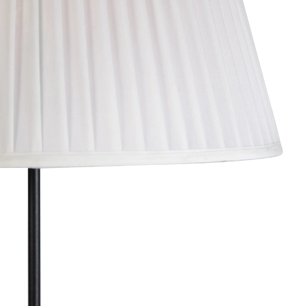 Stojaca lampa čierna so skladaným tienidlom krémová 45 cm nastaviteľná - Parte